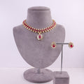 Veena Necklace And Pravina Tops Polki And Diamond Set