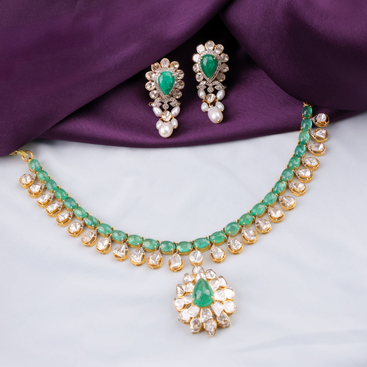 Kaia Polki  And Diamond Necklace
