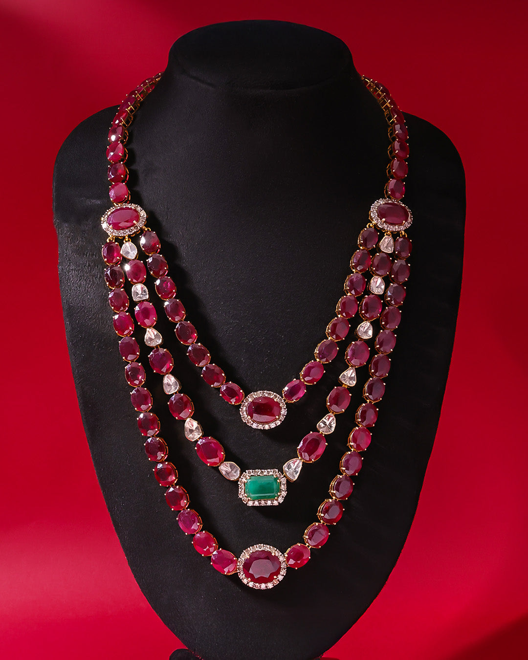 Tamanna Polki And Diamond Long Necklace