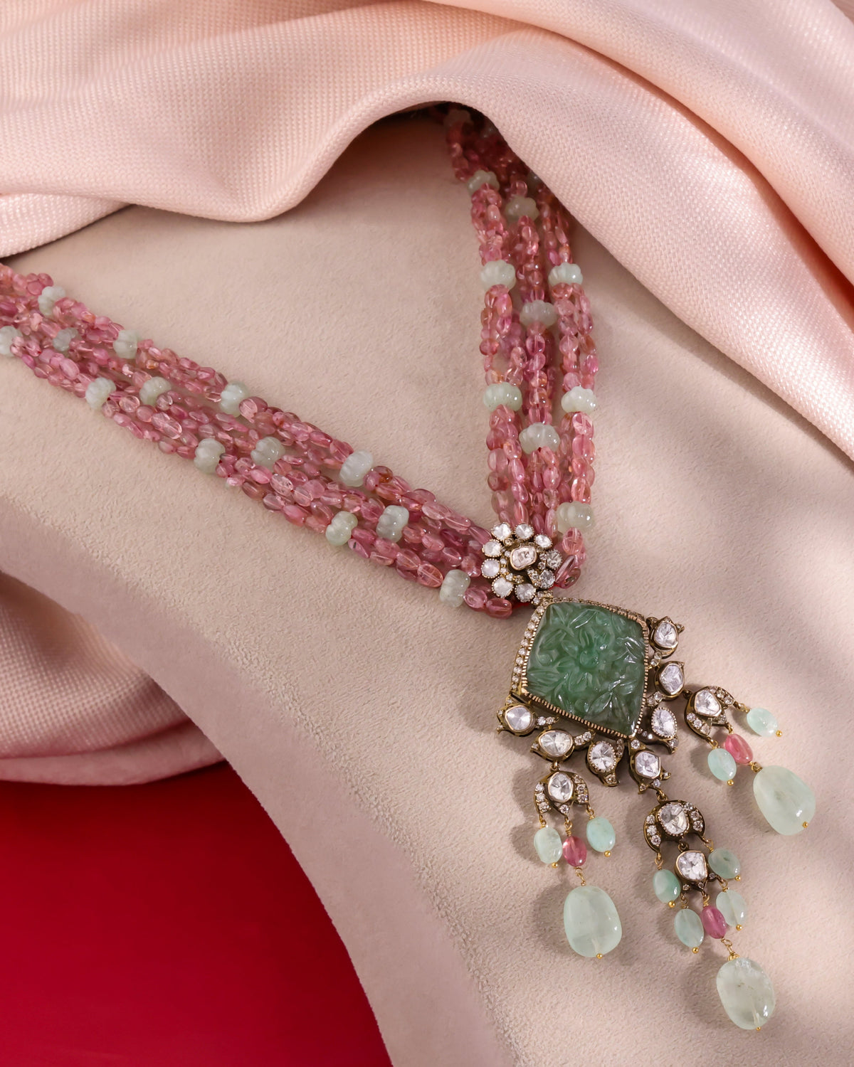 Noelle Polki And Diamond Bead Pendant