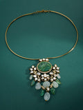 Upala Polki And Diamond Bead Pendant