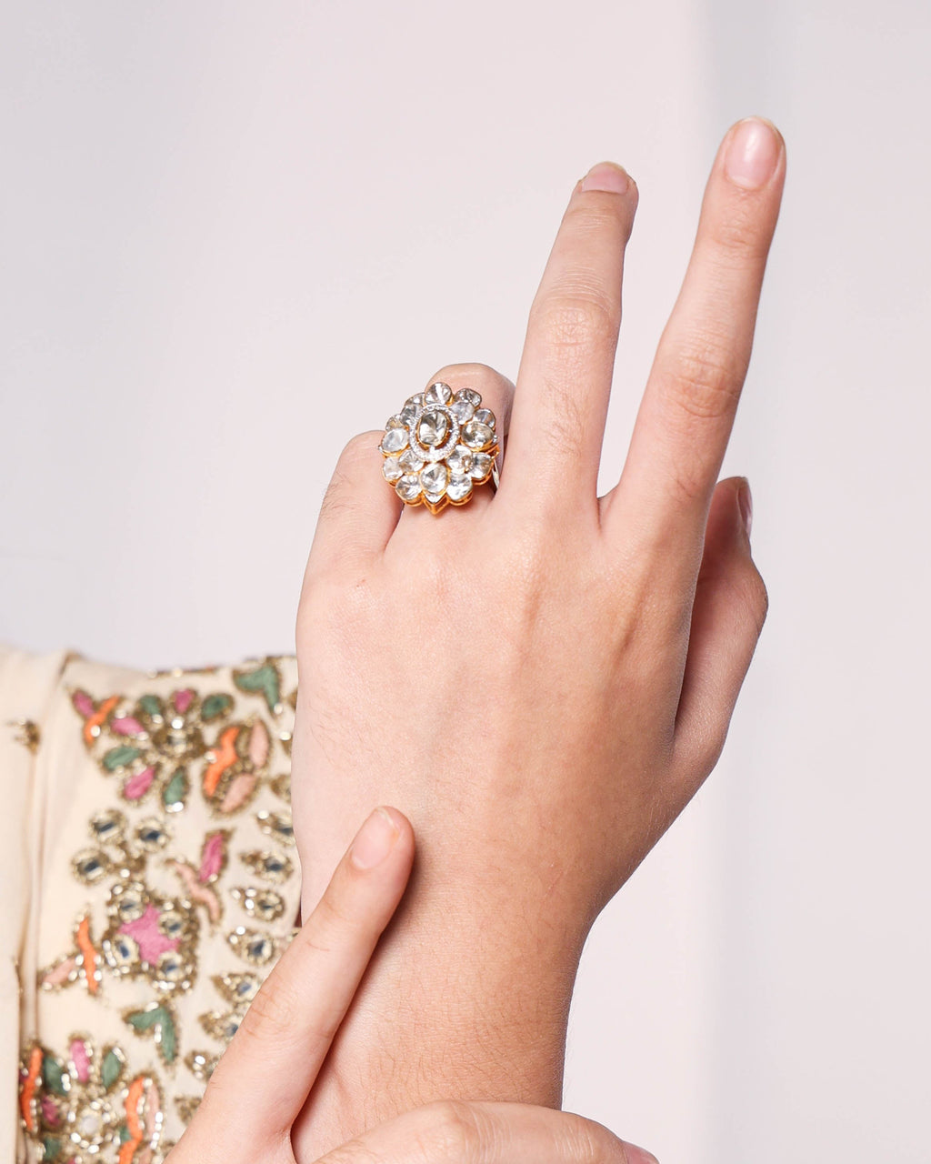 Komal Polki And Diamond Ring