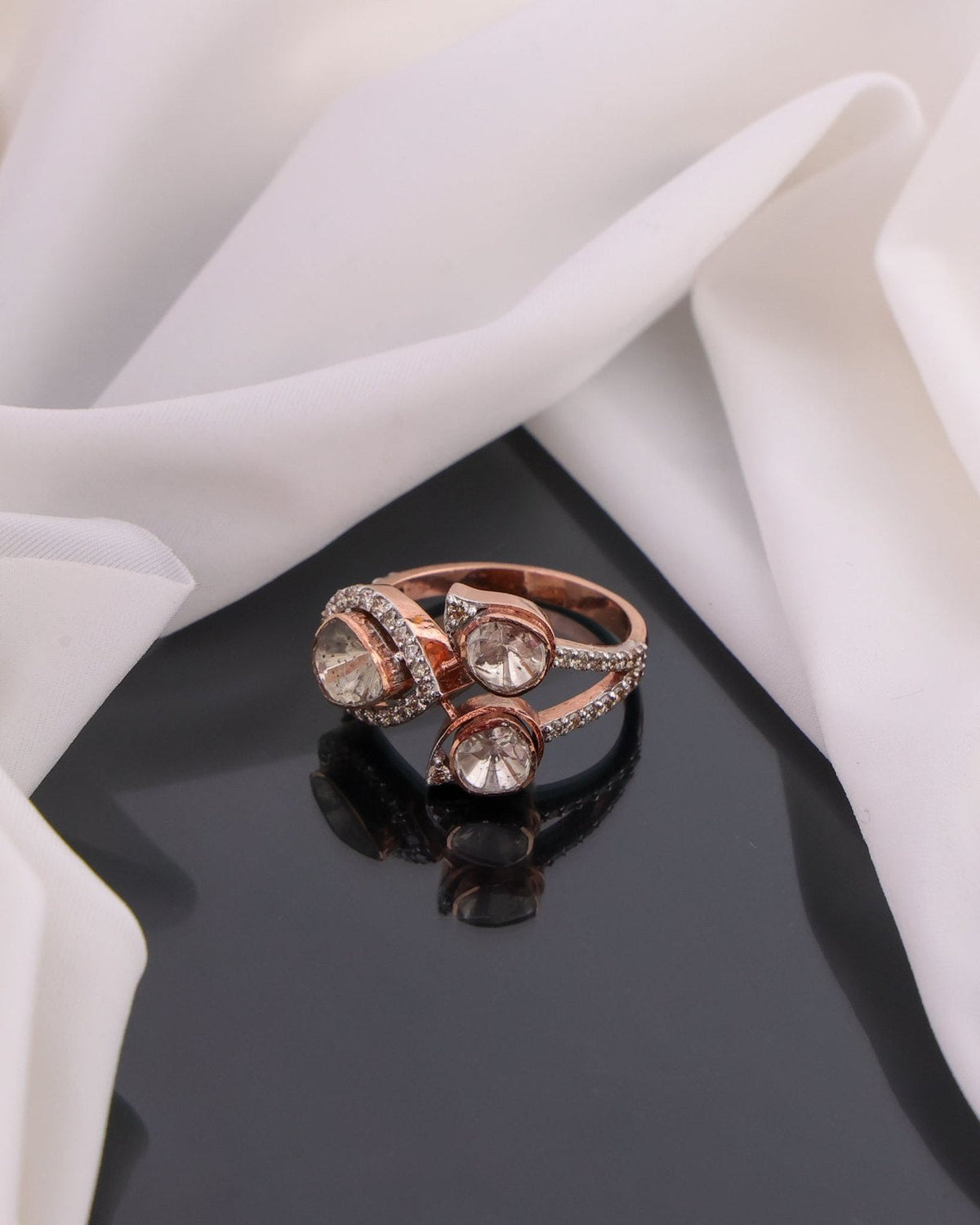 Deshika Polki And Diamond Ring