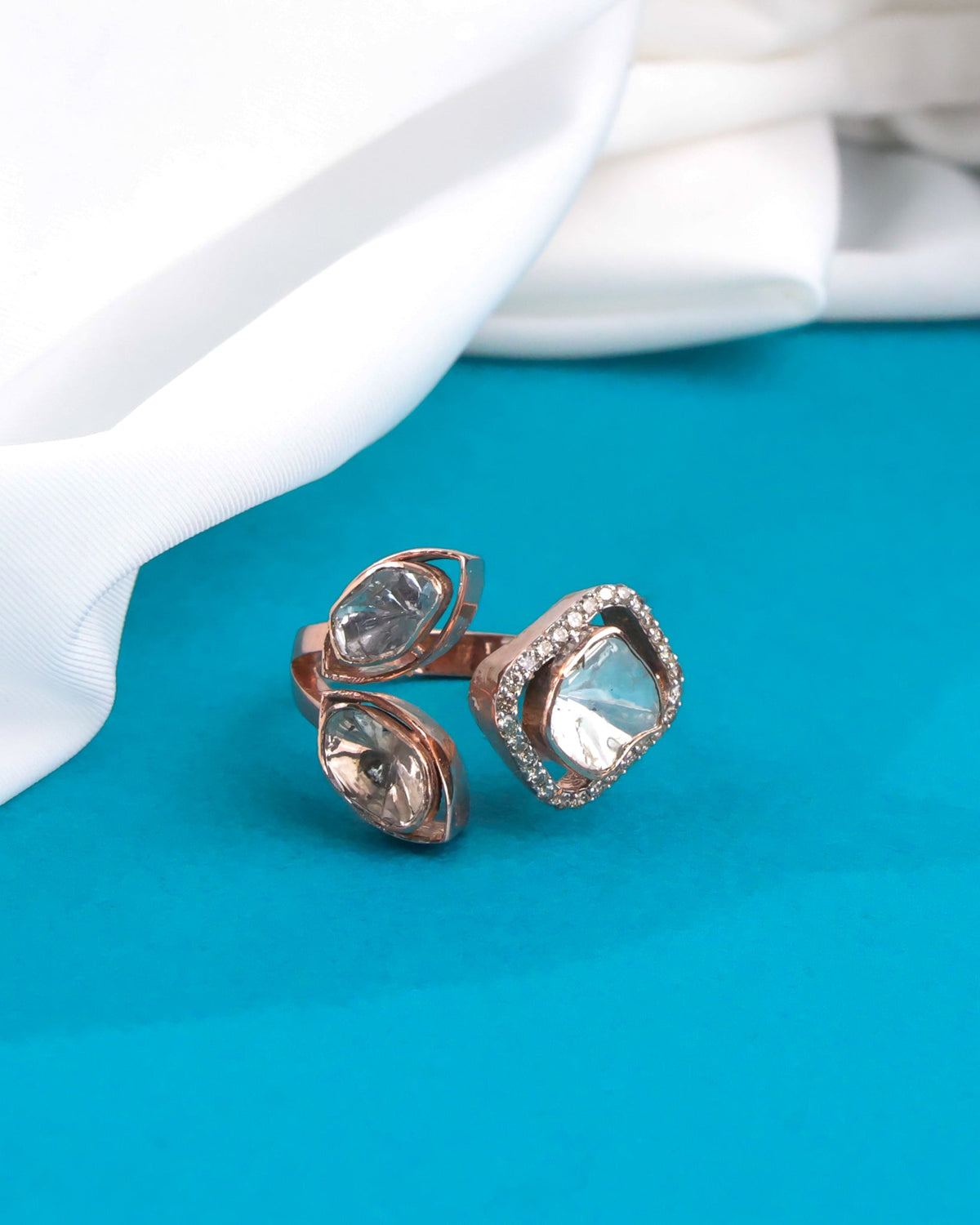 Deevanshi Polki And Diamond Ring