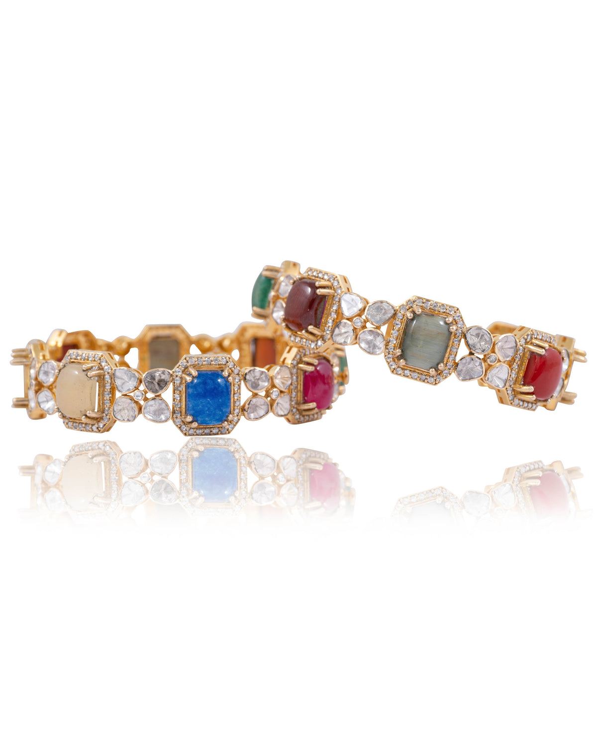 Asmita Polki And Diamond Bangle