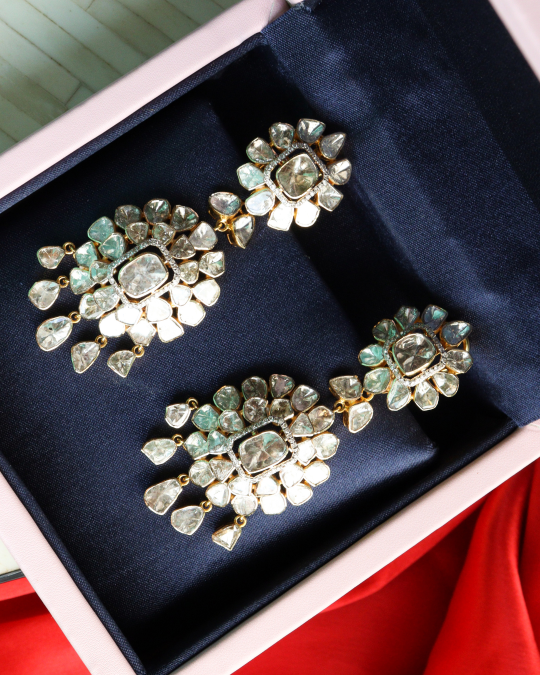 Valena Polki And Diamond Long Earring