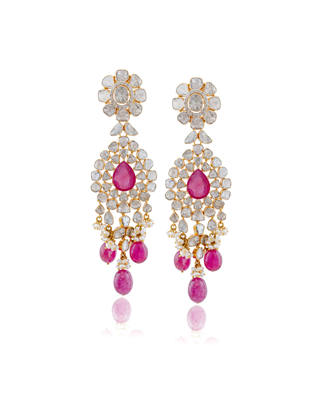 Usha Polki And Diamond Earrings