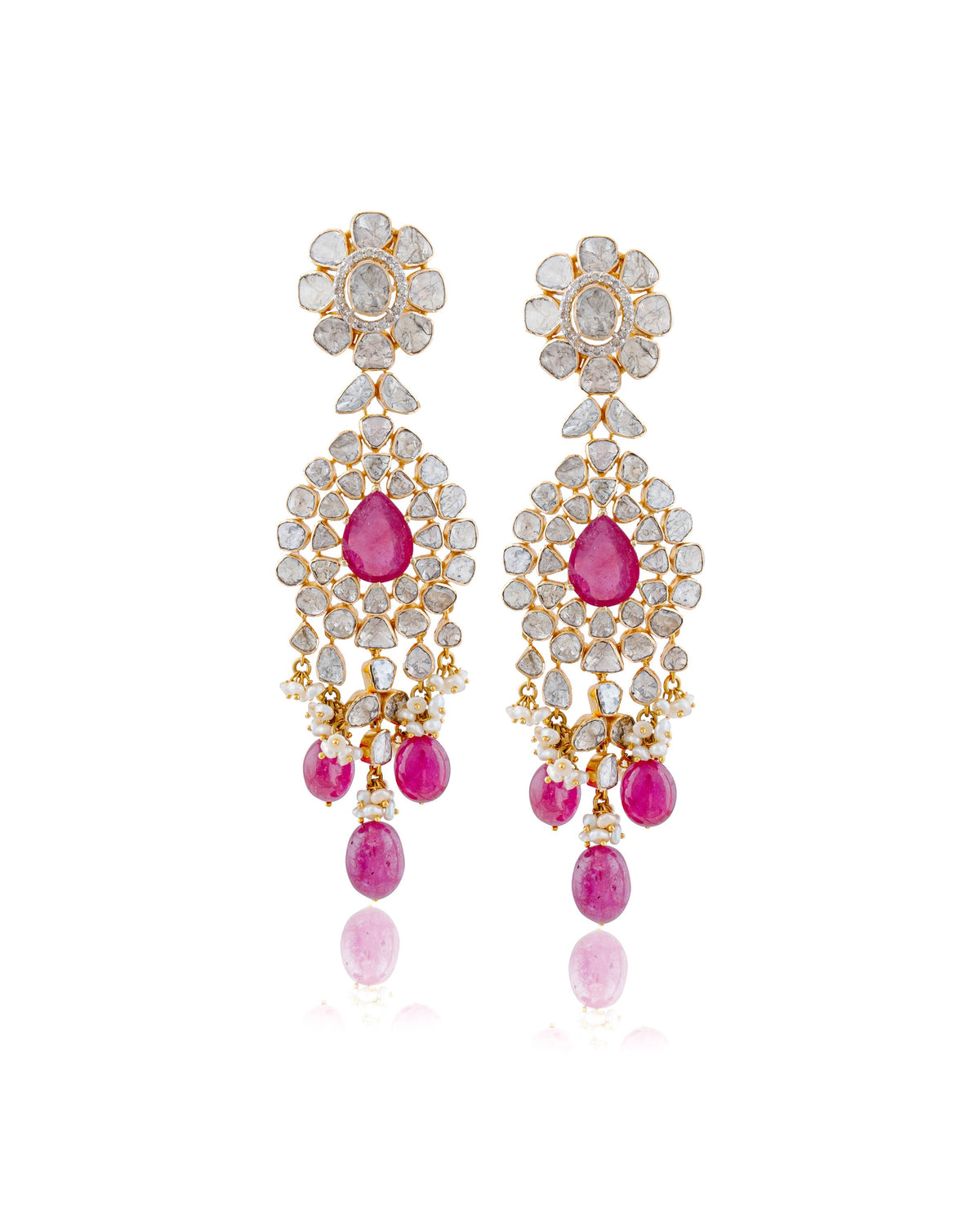 Usha Polki And Diamond Earrings