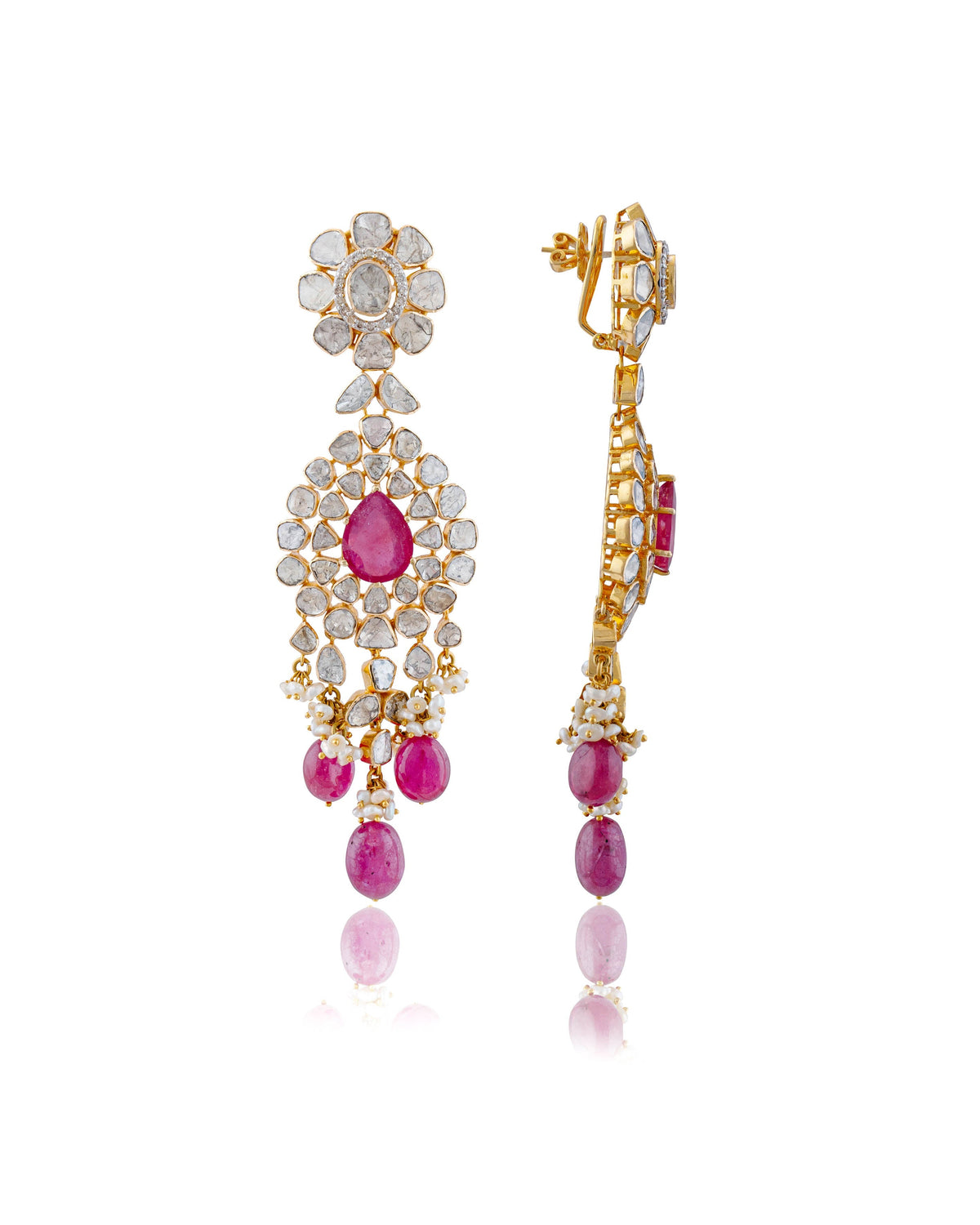 Usha Polki And Diamond Earrings