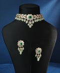 Priya Necklace And Sornaya Long Earrings Polki Set