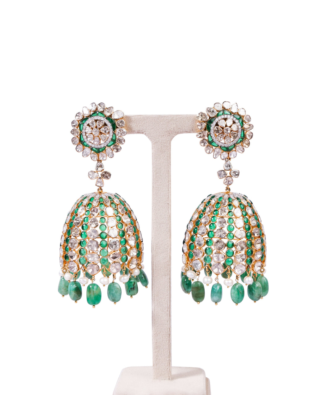 Vedhika Polki And Diamond Jhumkas