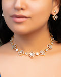 Ofeliya Choker And Maitreyi Long Earrings Polki And Diamond Set