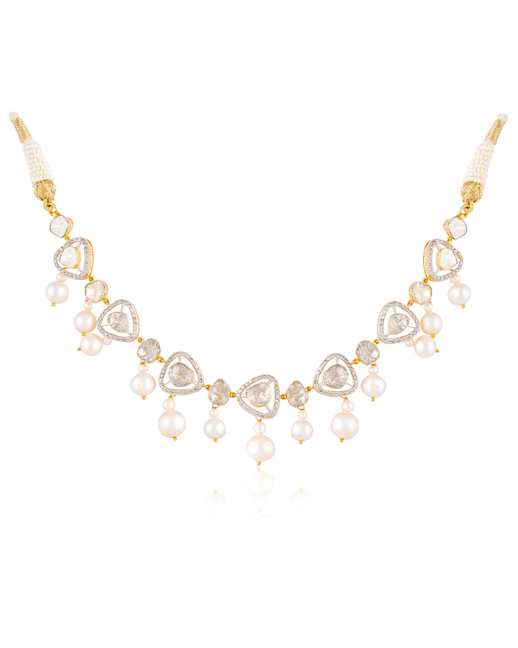 Samaira Choker And Tanmayi Long Earrings Polki And Diamond Set