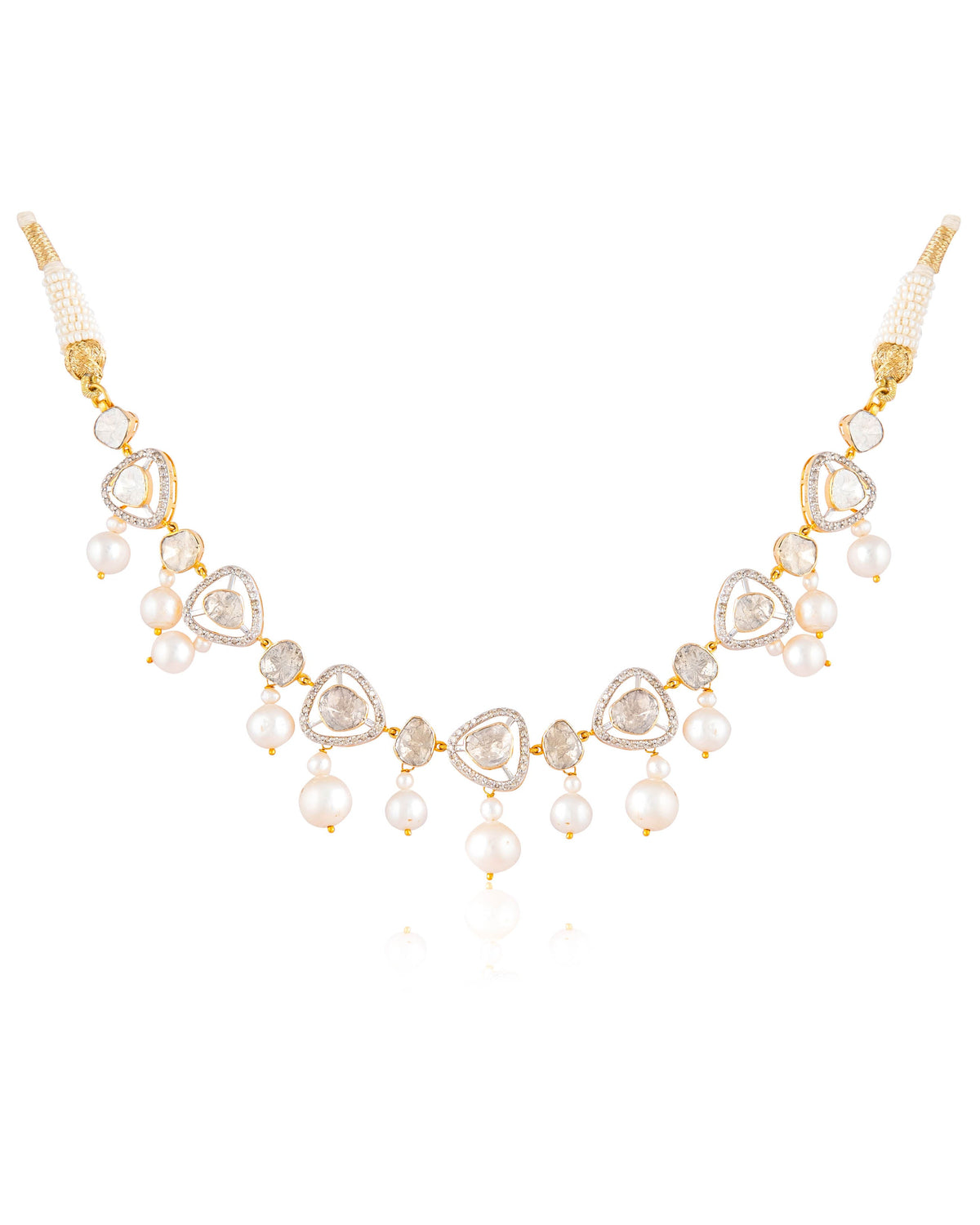 Samaira Choker And Tanmayi Long Earrings Polki And Diamond Set