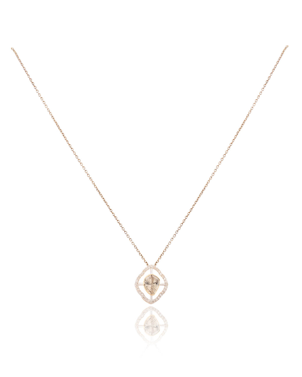 Veena Pendant And Akansha Tops Polki And Diamond Set