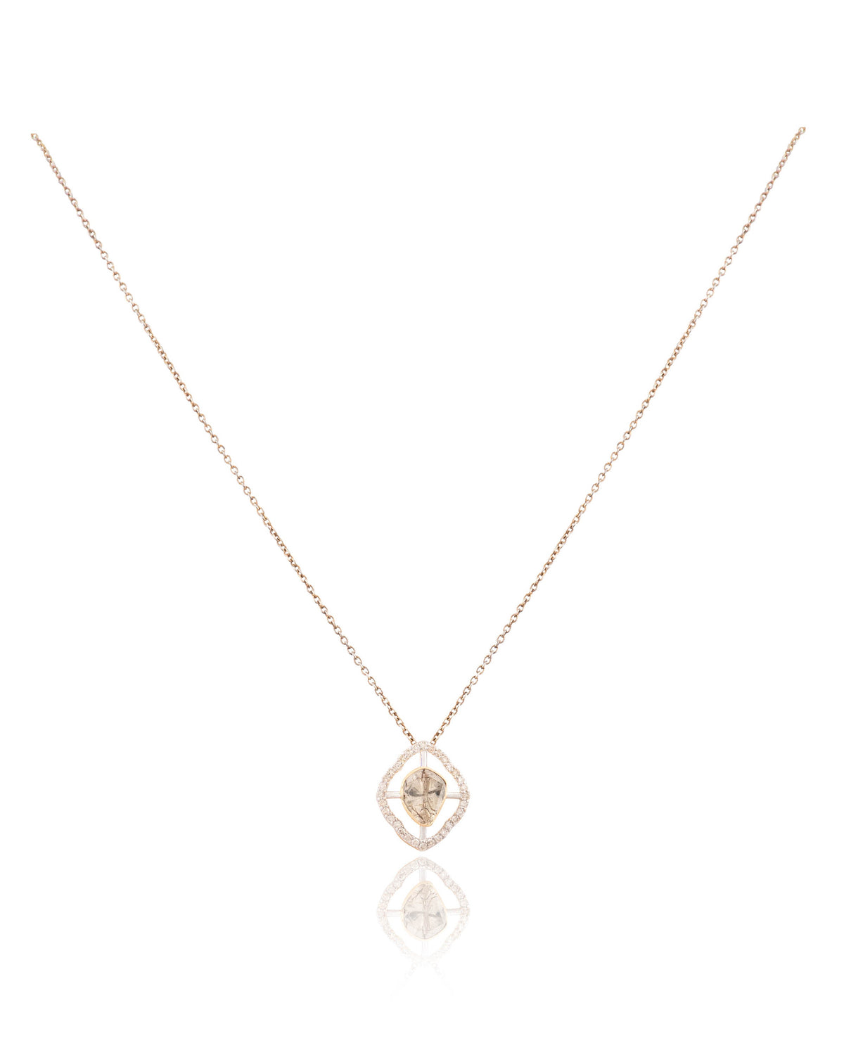 Veena Pendant And Akansha Tops Polki And Diamond Set