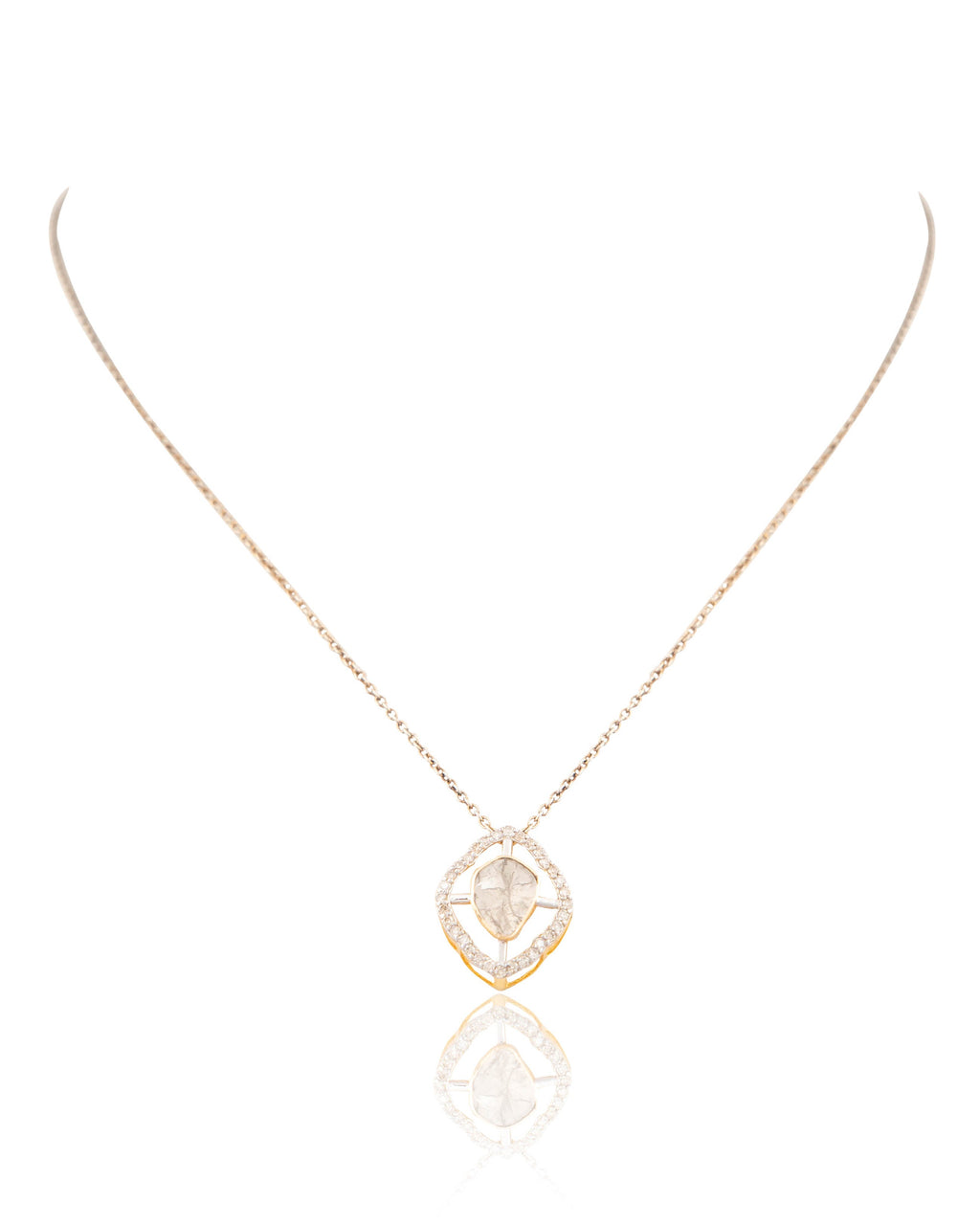 Veena Pendant And Akansha Tops Polki And Diamond Set