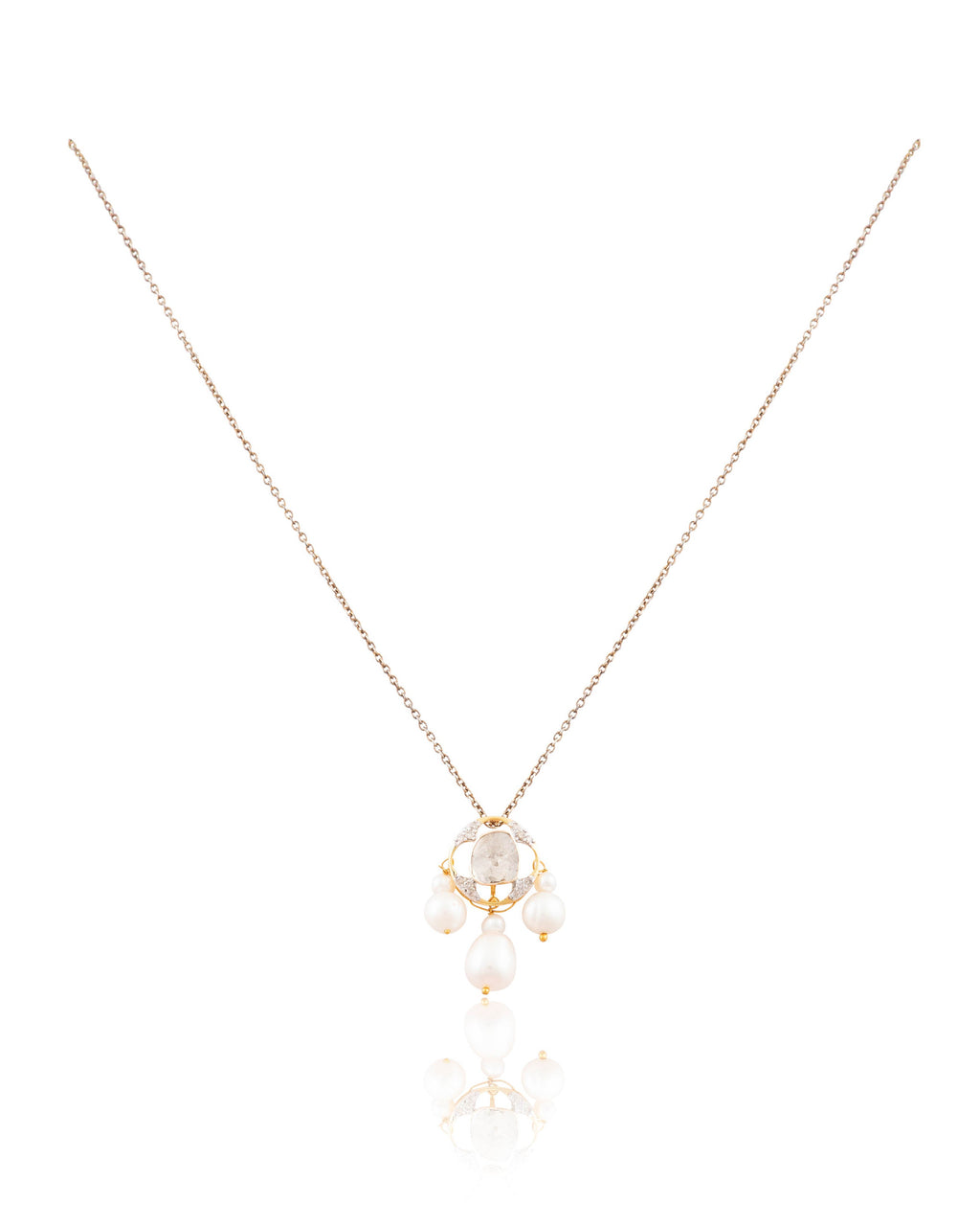 Vriddhi Pendant And Jignisha Tops Polki And Diamond Set