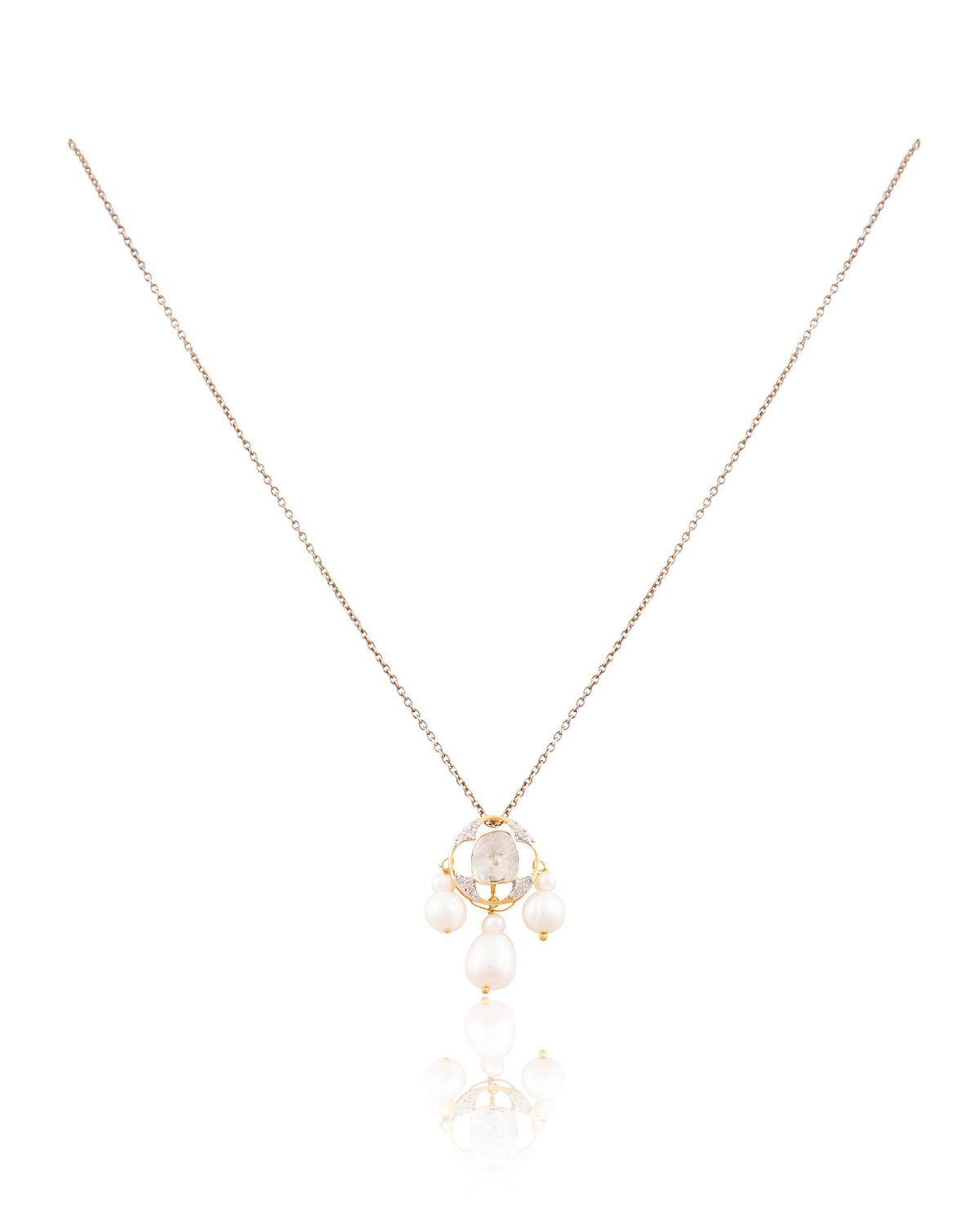 Vriddhi Pendant And Jignisha Tops Polki And Diamond Set
