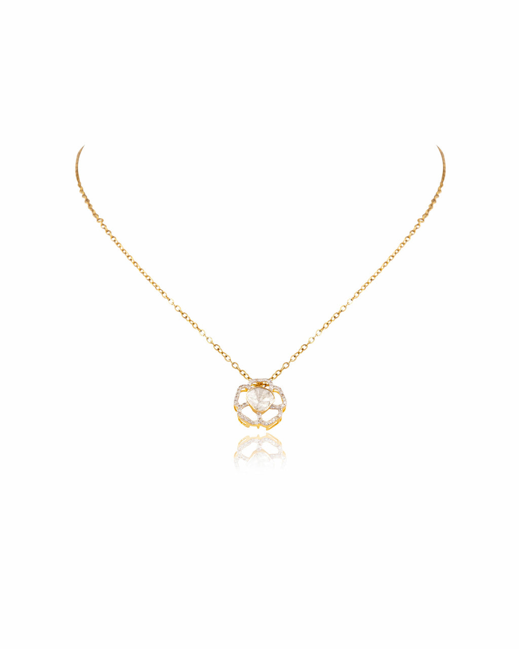 Radhika Polki And Diamond Pendant