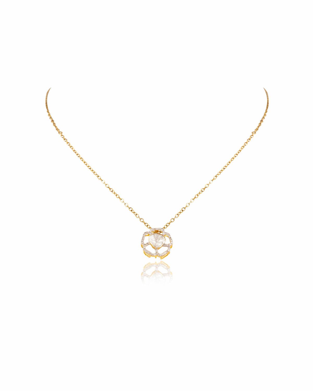Radhika Polki And Diamond Pendant