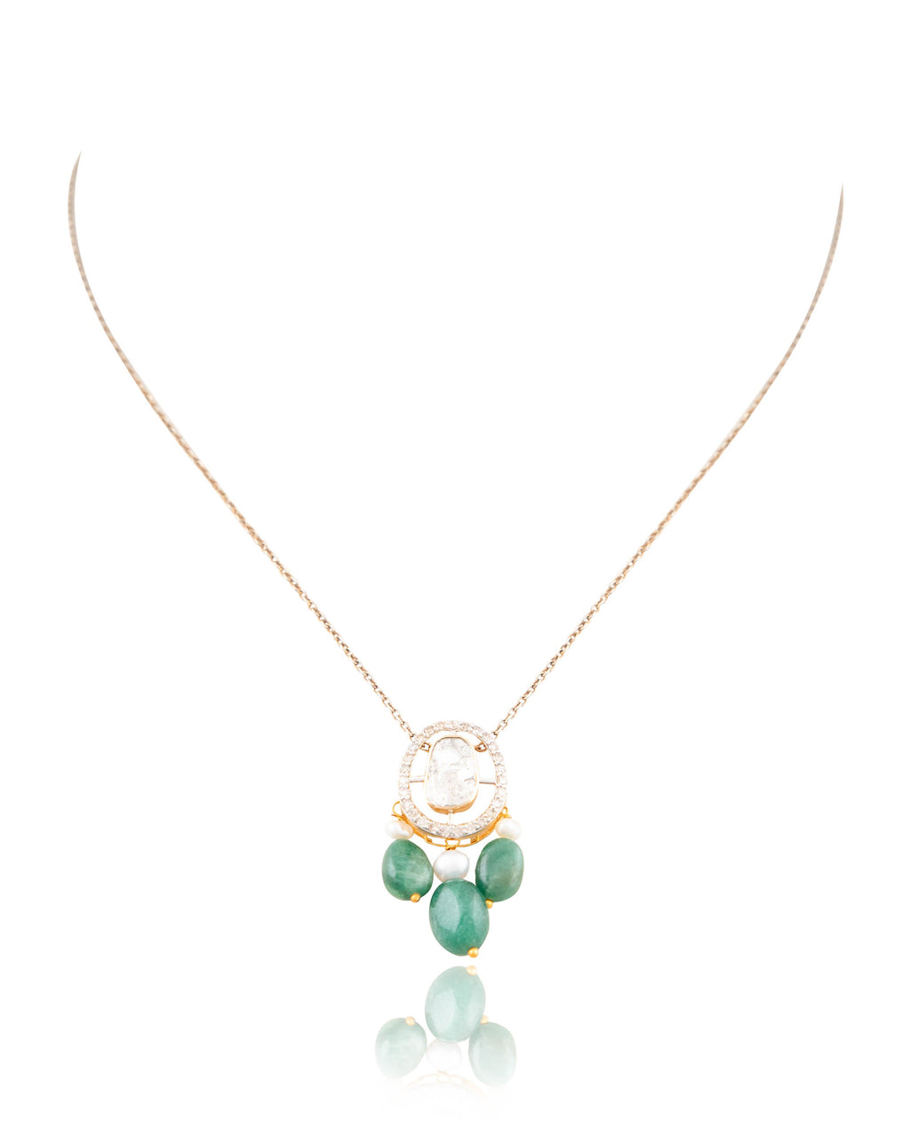 Piyu Polki And Diamond Pendant