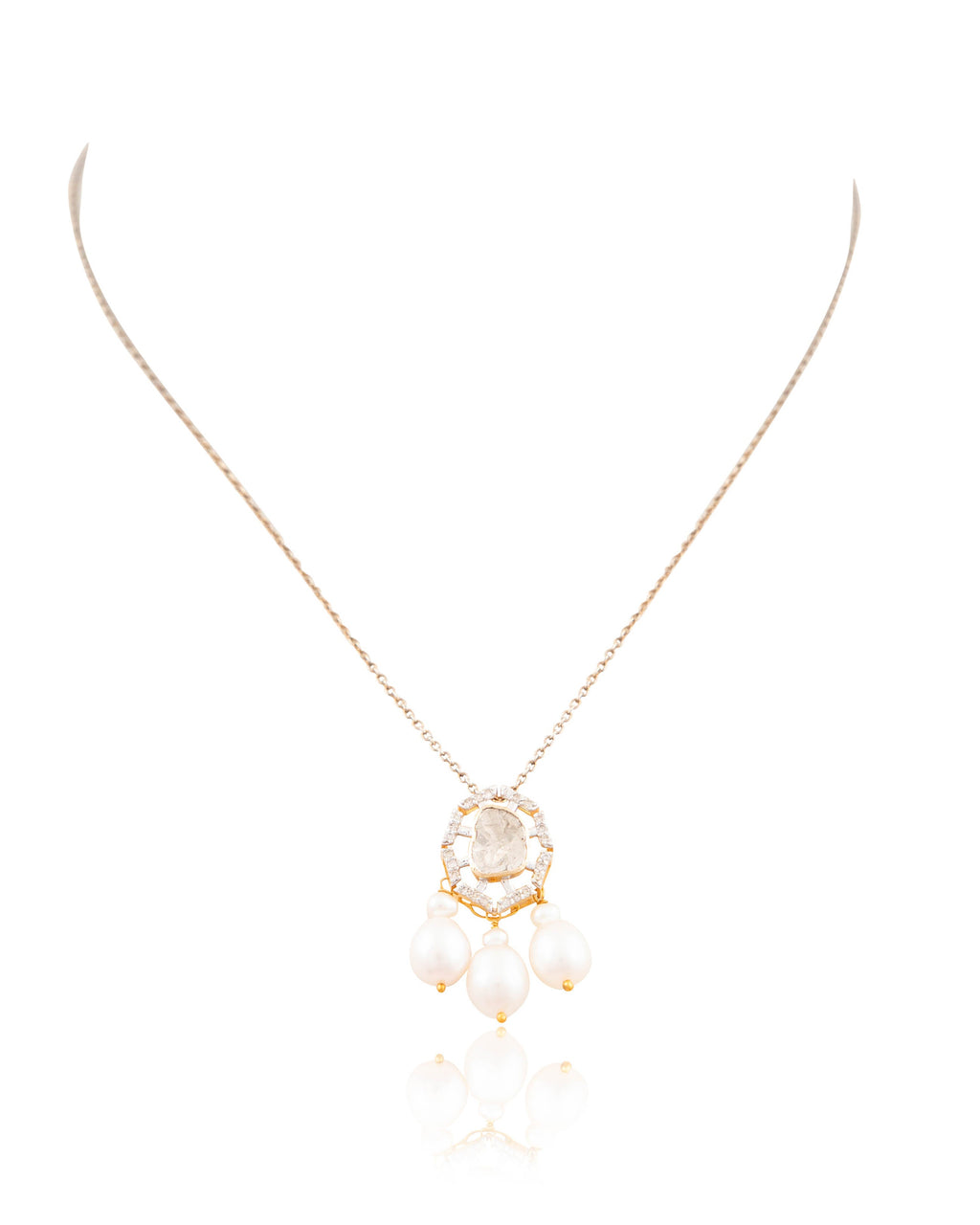Pariniti Pendant And Ojasvi Tops Polki And Diamond Set