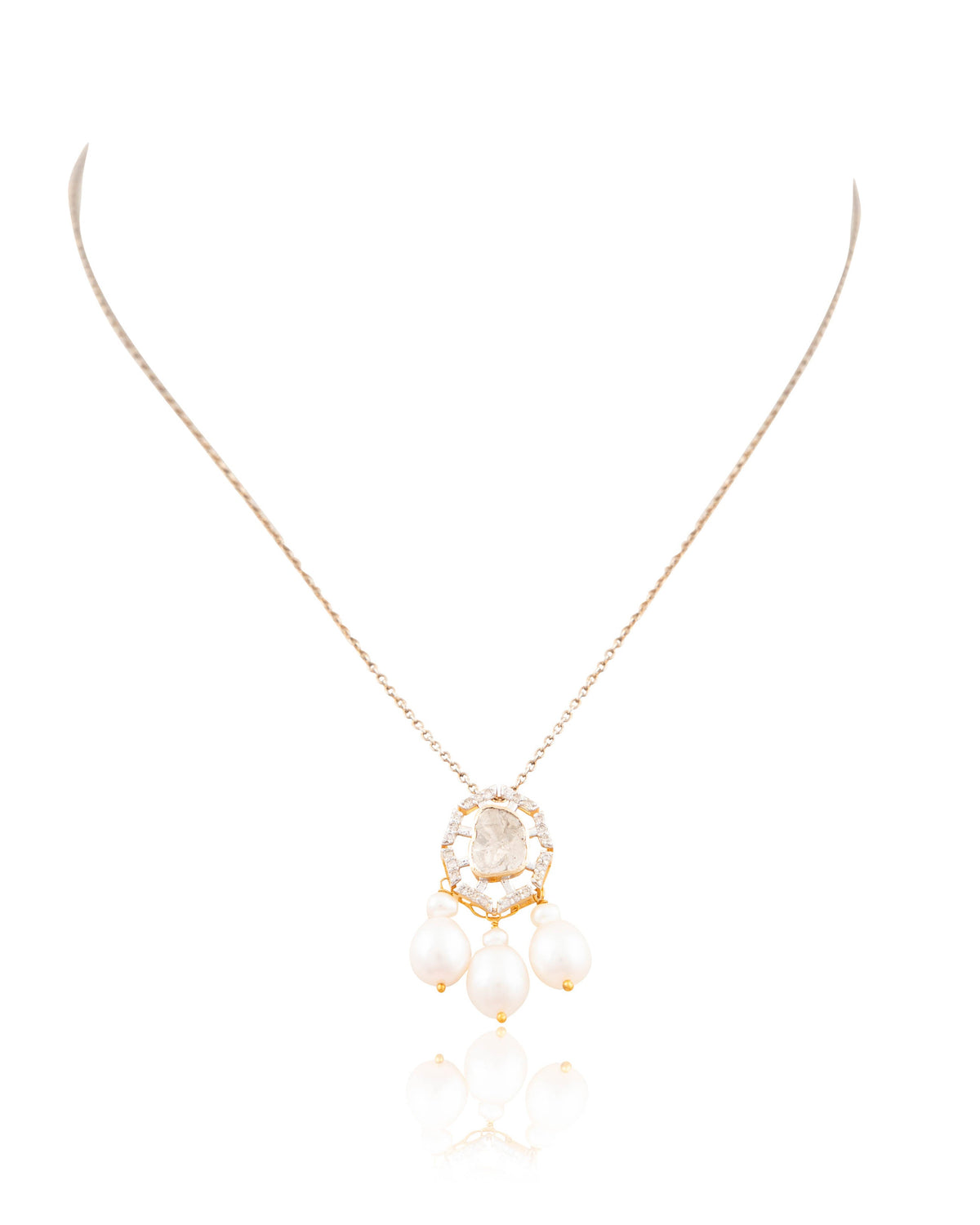 Pariniti Pendant And Ojasvi Tops Polki And Diamond Set