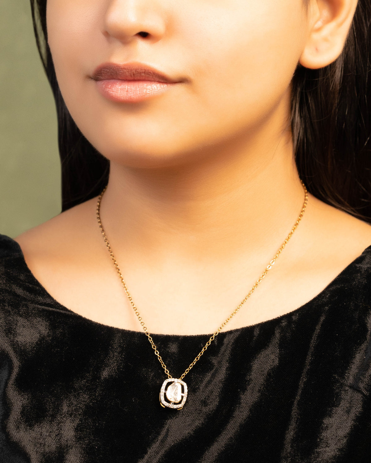 Suman Pendant And Nimmy Tops Polki And Diamond Set