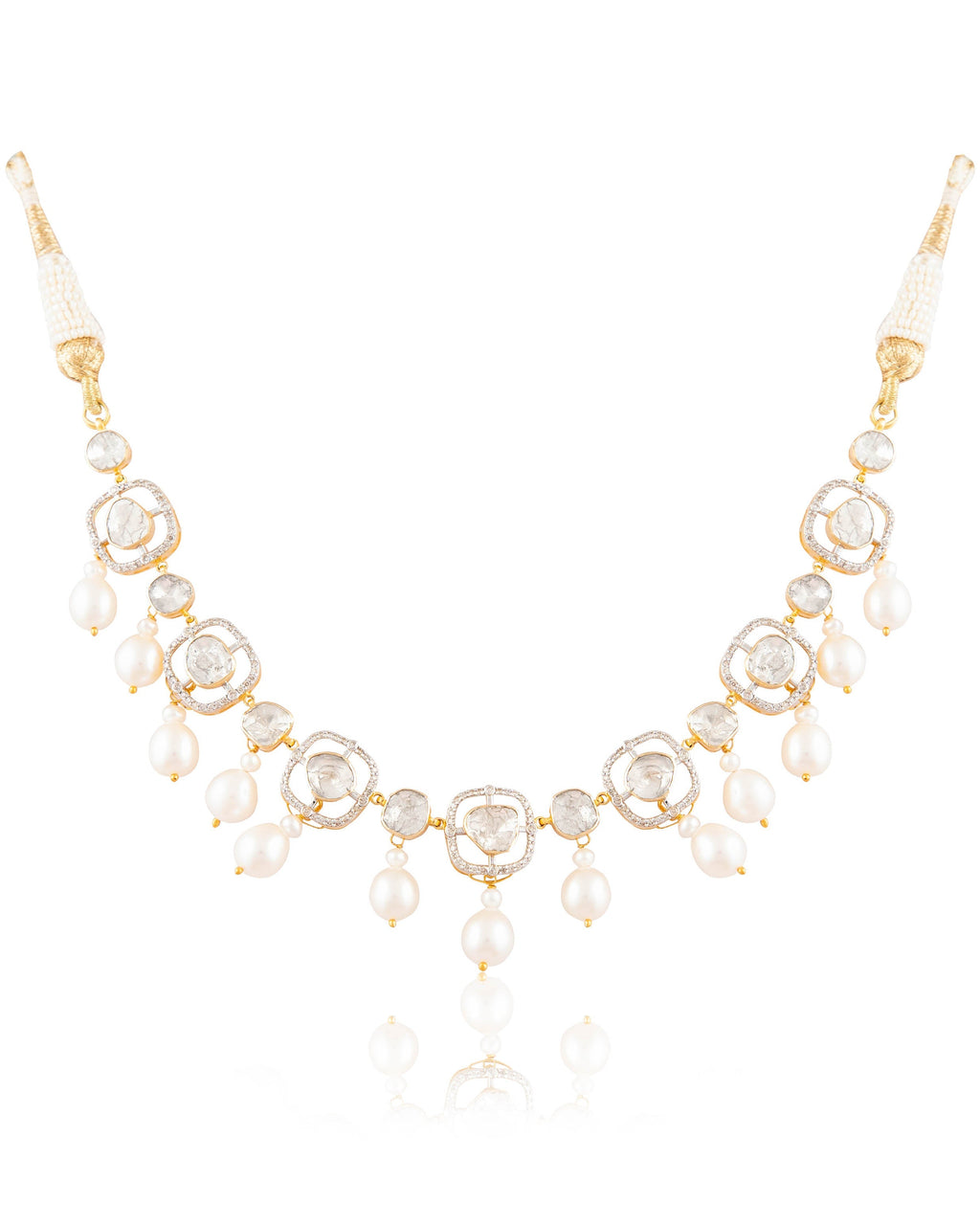 Eram Choker And Erika Long Earring Polki And Diamond Set