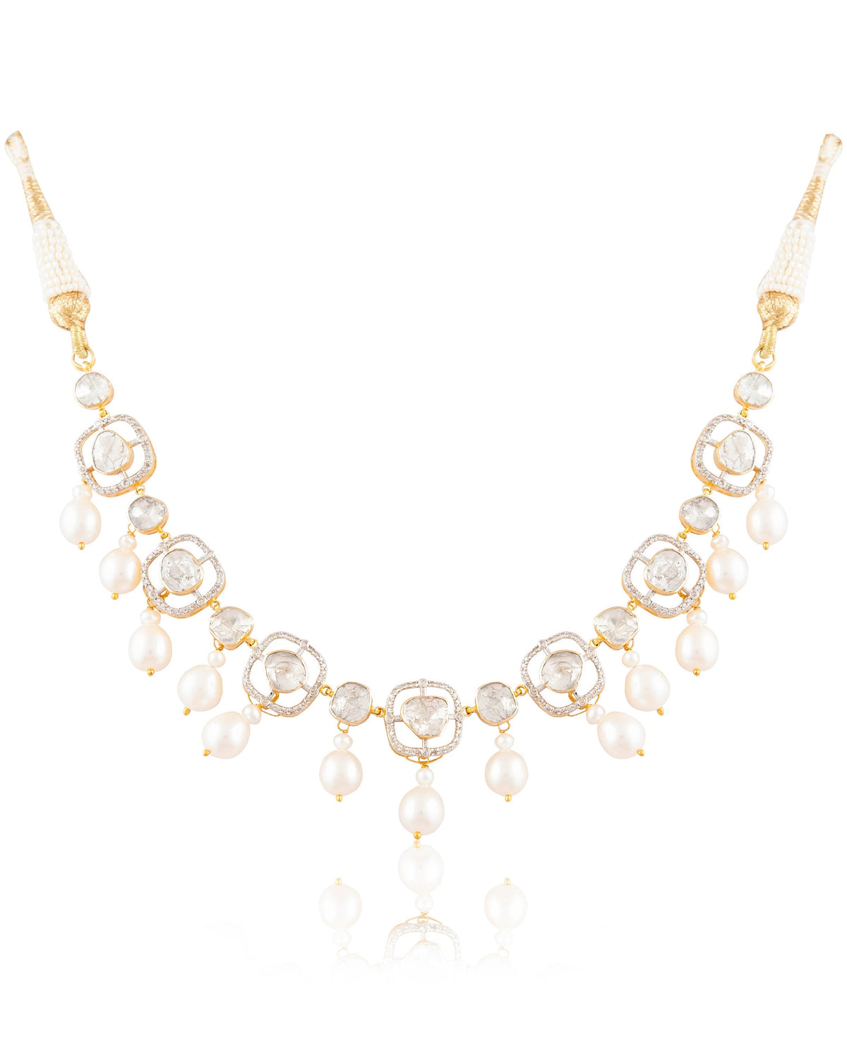 Eram Choker And Erika Long Earring Polki And Diamond Set