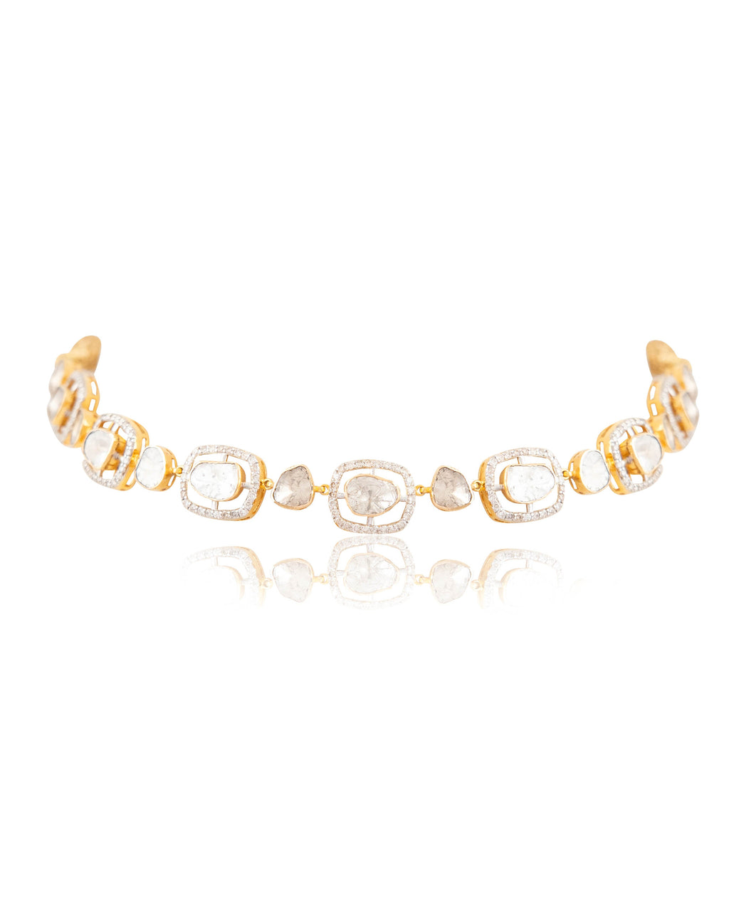 Ishita Choker And Divya Long Earrings Polki And Diamond Set
