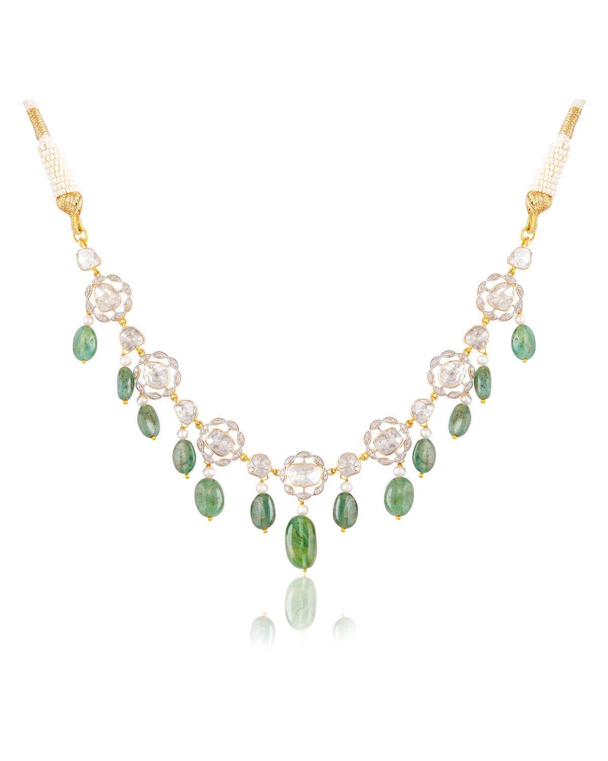 Trisha Choker And Farzana Long Earrings Polki And Diamond Set