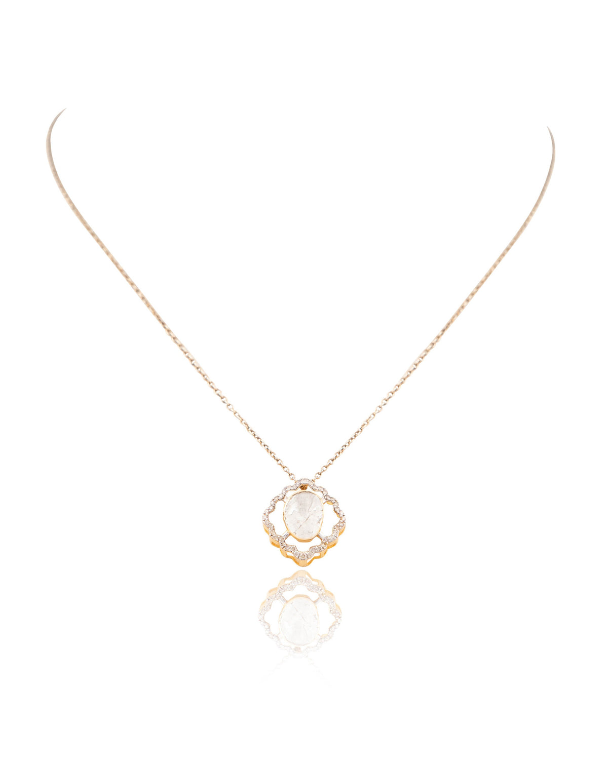 Tejaswi Pendant And Kirti Tops Polki And Diamond Set