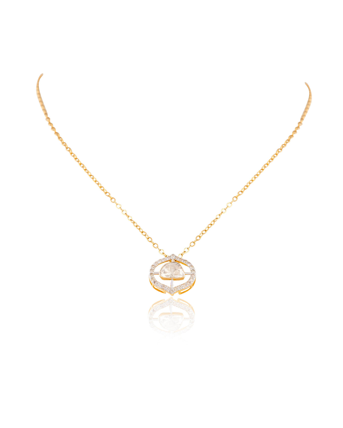 Tanushree Pendant And Bhagyashri Tops Polki And Diamond Set