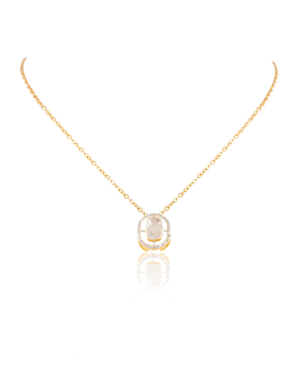 Medhya Pendant And Zohra Tops Polki And Diamond Set