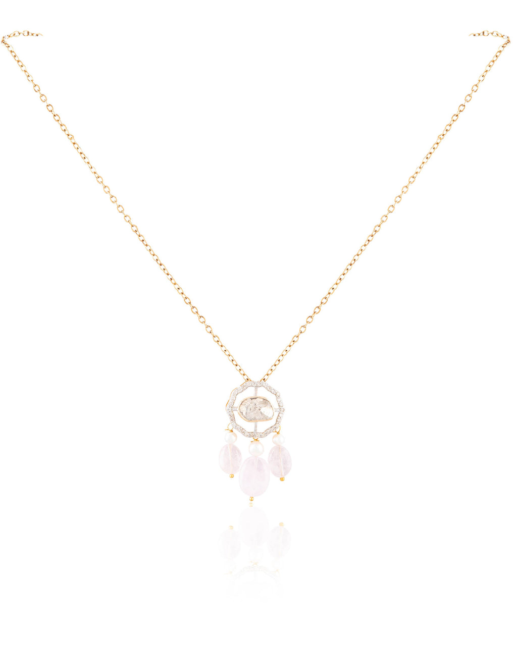 Asmita Polki And Diamond Pendant