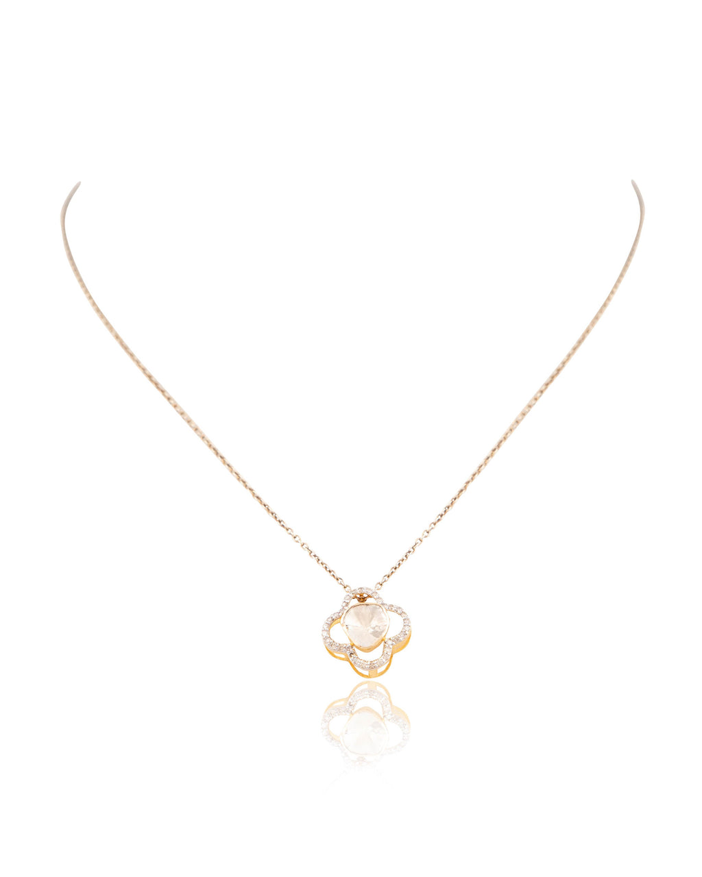 Aribha Pendant And Aashi Tops Polki And Diamond Set