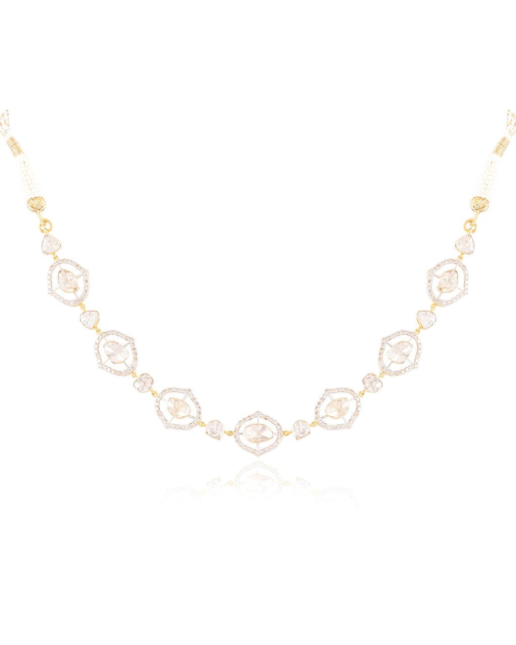 Sariah Choker And Naomi Long Earrings Polki And Diamond Set