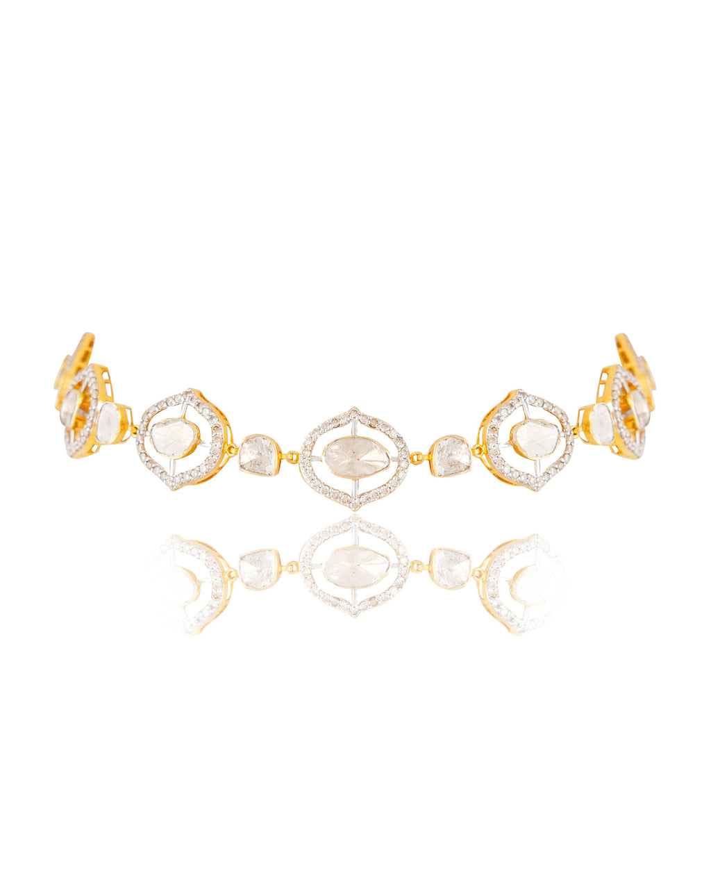 Sariah Choker And Naomi Long Earrings Polki And Diamond Set