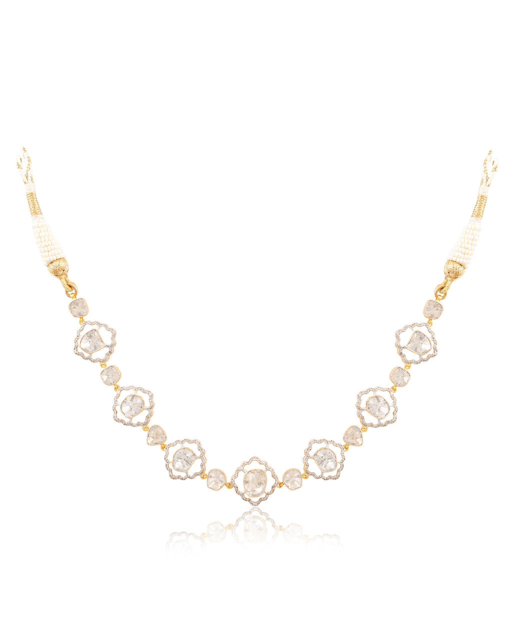 Priyanka Choker And Latika Tops Polki And Diamond Set