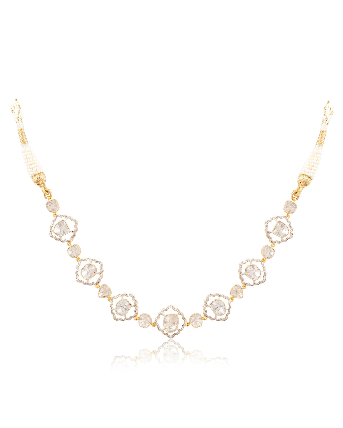 Priyanka Choker And Latika Tops Polki And Diamond Set