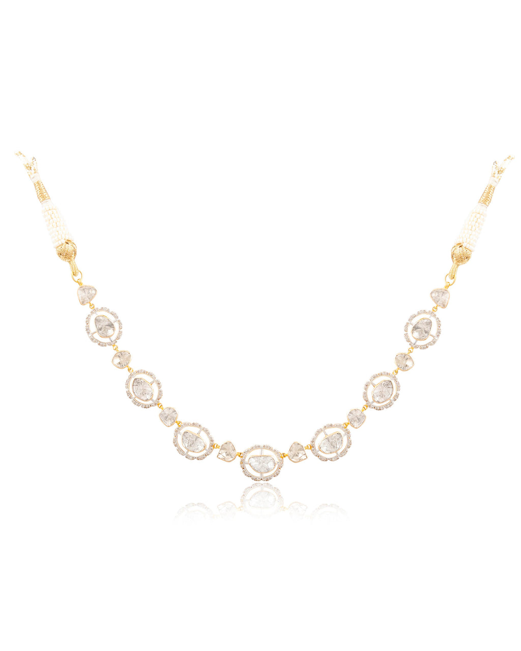 Prerna Choker And Laveena Long Earrings Polki And Diamond Set