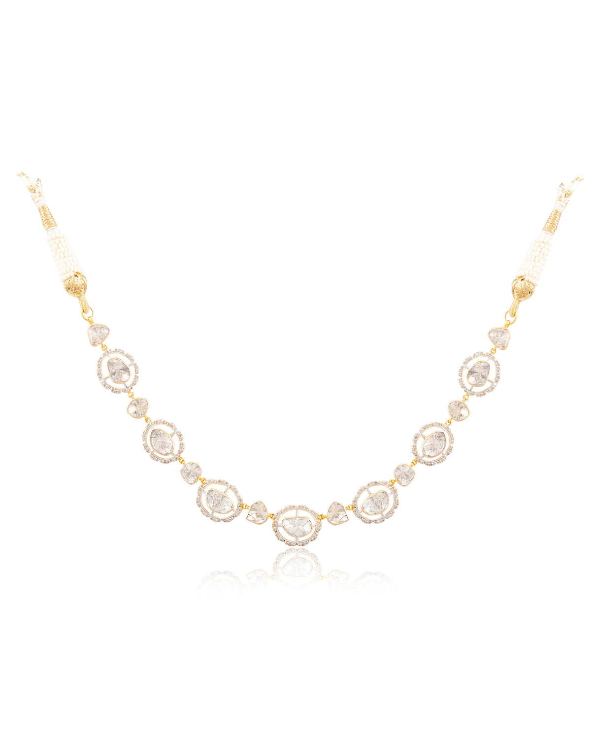 Prerna Choker And Laveena Long Earrings Polki And Diamond Set