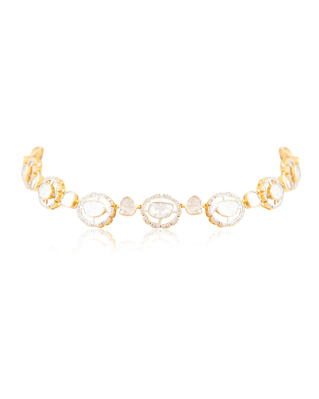 Prerna Choker And Laveena Long Earrings Polki And Diamond Set