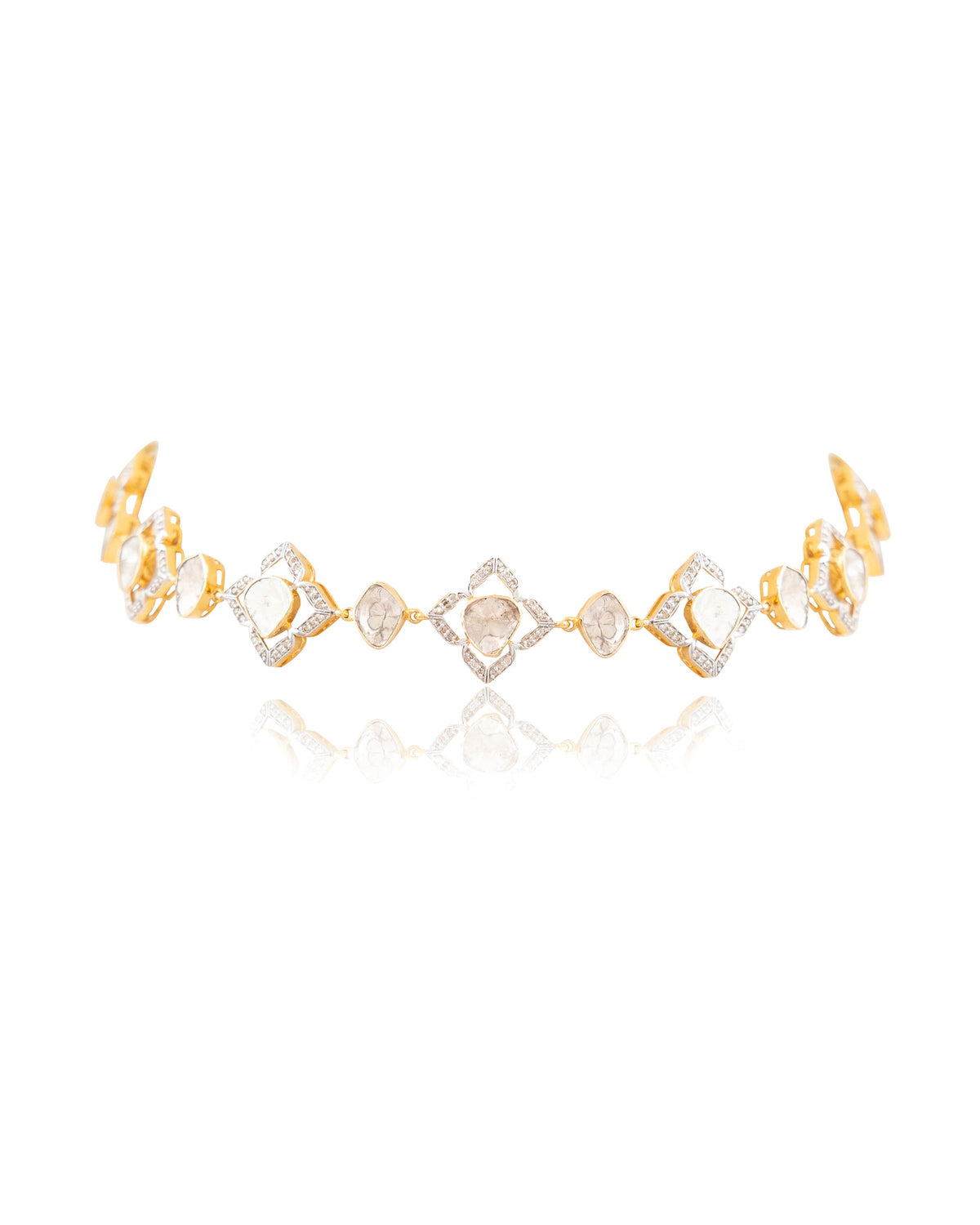 Vinita Choker And Shaziya Long Earrings Polki And Diamond Set