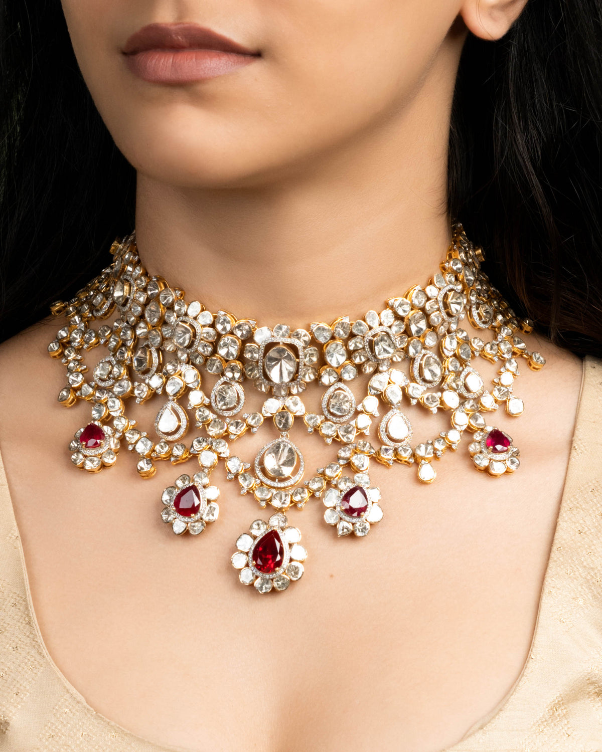 Jiya Shankar - Vrishaa Polki And Diamond Necklace – Mynakary