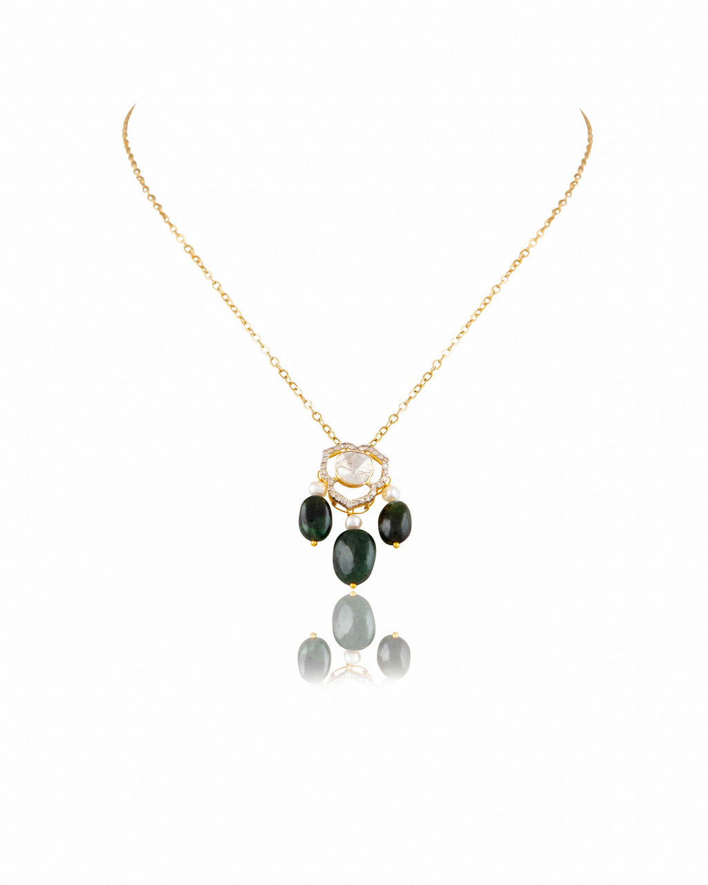 Anushka Polki And Diamond Pendant