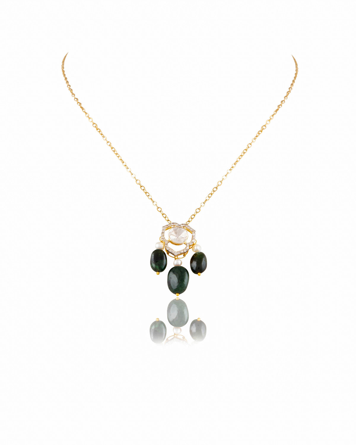 Anushka Polki And Diamond Pendant
