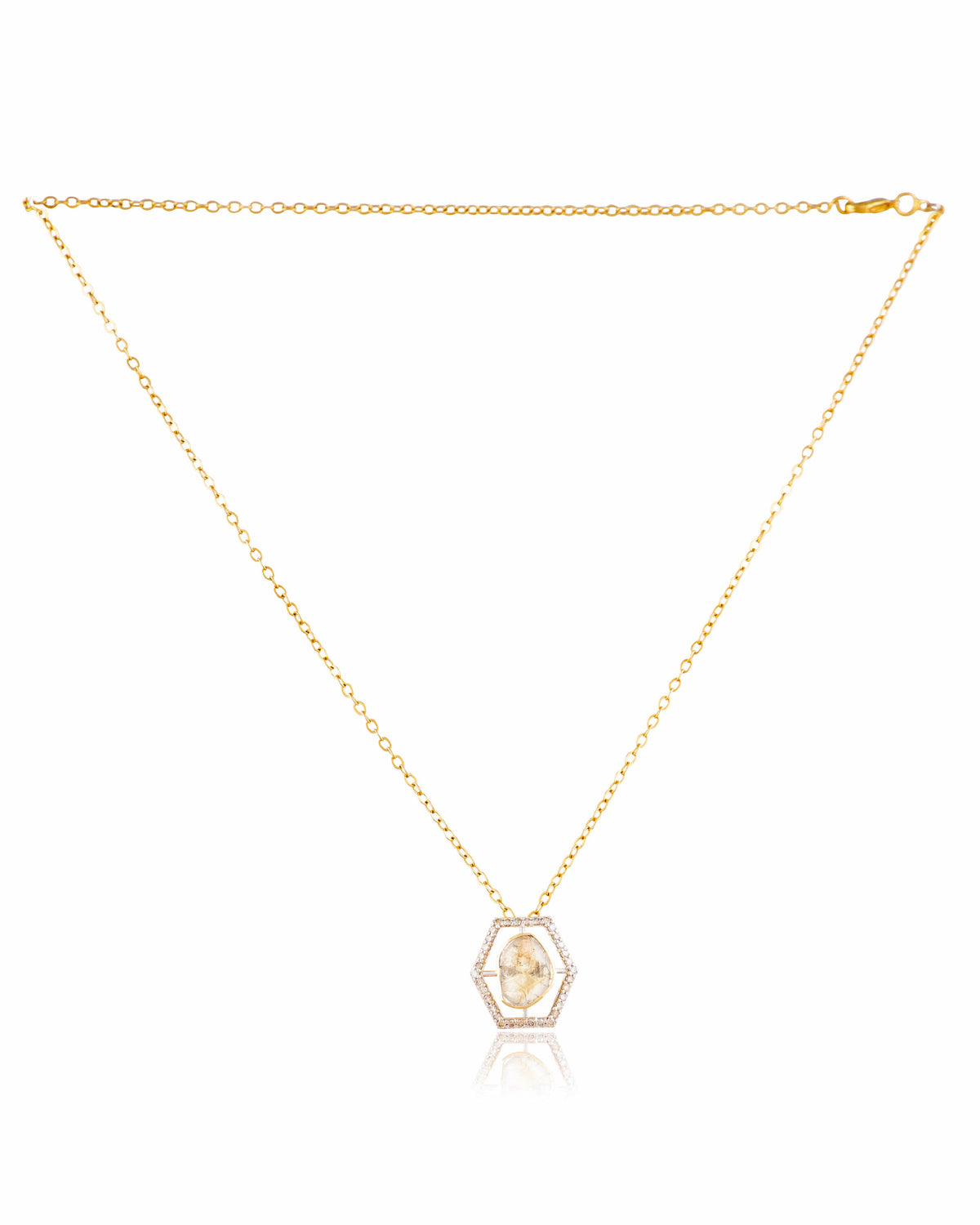 Kirti Polki And Diamond Pendant